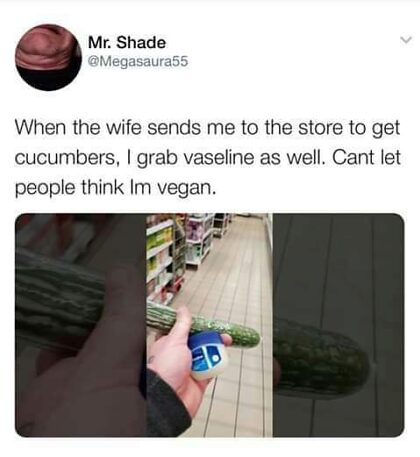 Just going to buy a cucumber!