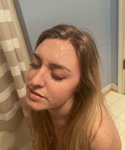 I love being drenched in cum. Does anyone want to add more?