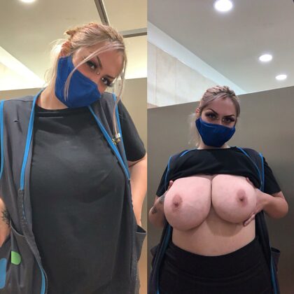 What would you do if you walked in on me at work? Walmart has the best tits 