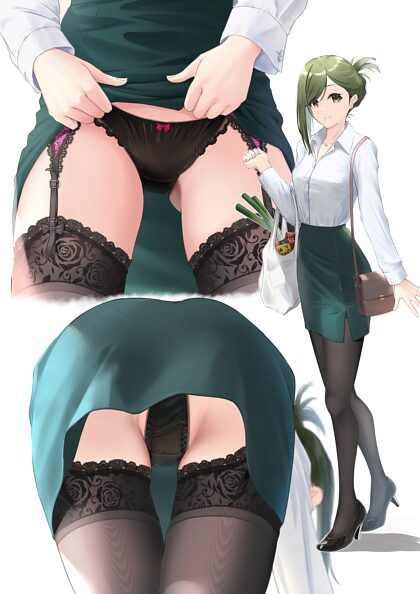 Office lady with lace lingerie? Well I think I might have found the perfect image!