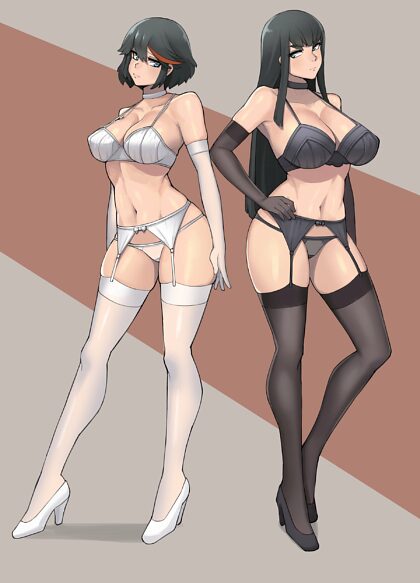 Ryuko x Satsuki in lingerie, one hell of a combo!
