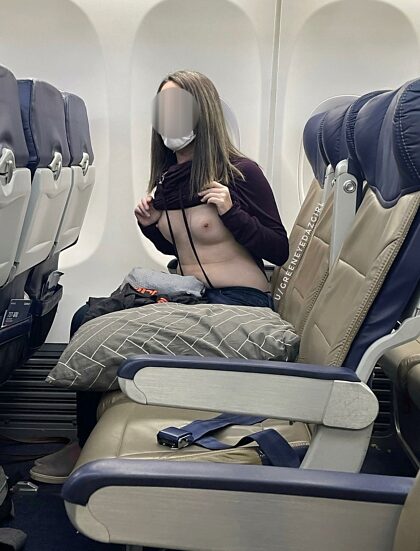 Checked airplane off my list of “Places I’ve Never Gotten My Tits Out”