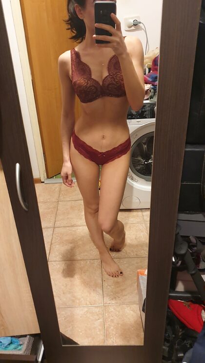 Lace bra and soft panties :D