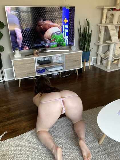 POV: she is horny but still wants to watch UFC