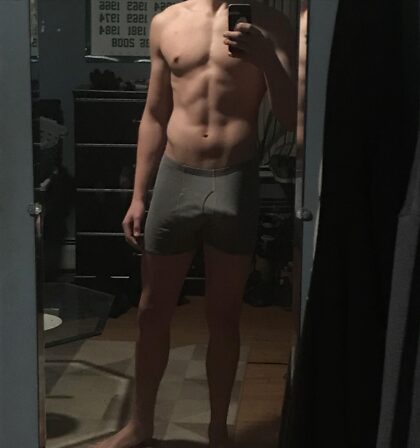 50 upvotes and I’ll post without the boxers 