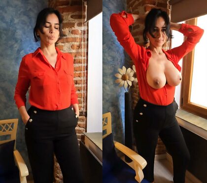 What do you think of my red blouse?