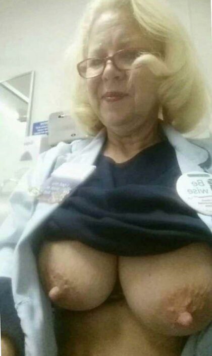 You walk in on the office granny photocopying her tits. What do you do?