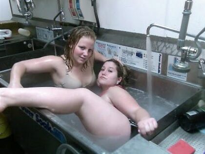 KFC employees bathing on the job