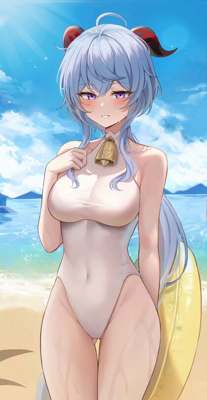 Beachtime with Ganyu in her tight bathingsuit~