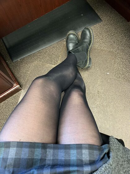 My husband used to BEG me to wear nylons, and his persistence worked. Now I do everyday because I like the feel