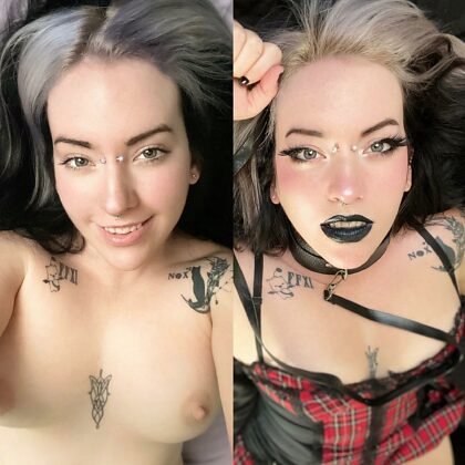 Natural vs all gothed up ☺️