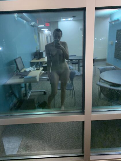 nude in my dorm building's common area 