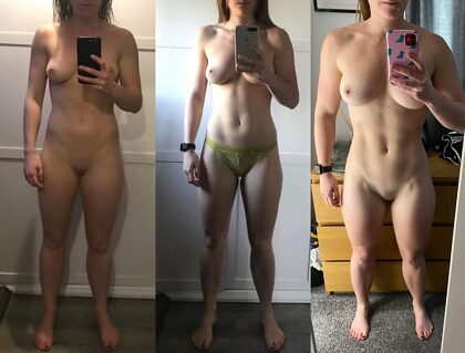 My naked gym progress, 23 -> 26 years old