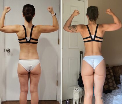 Figured I’d share the backside progress too. Body recomp is so cool! Hard work pays off 