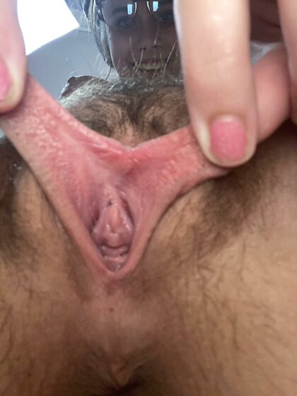 Close up on how tight my hairy pussy is :)