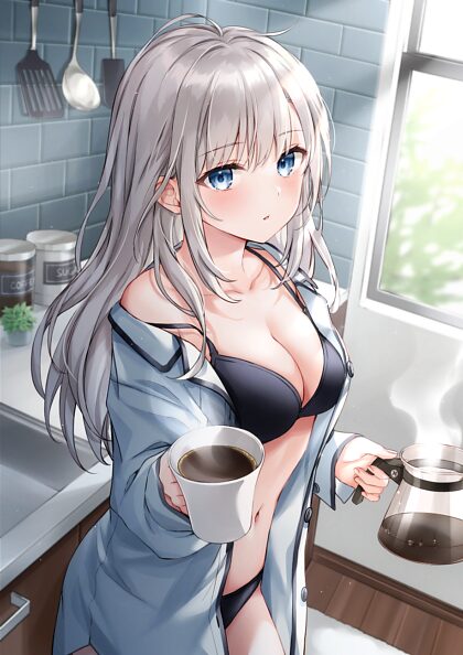 Morgens einen Kaffee trinken von higeneko_tail