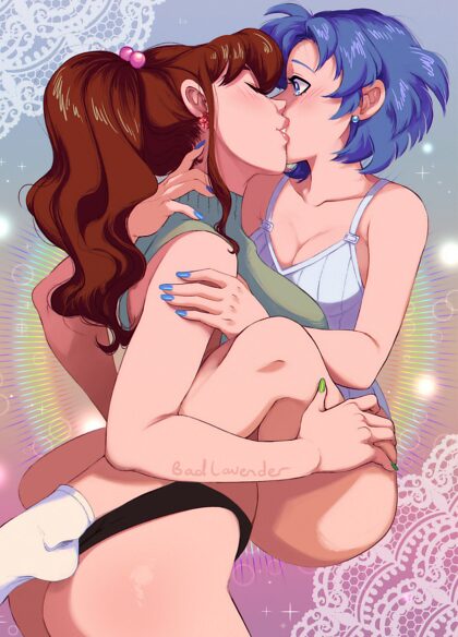 Makoto e Ami se beijam