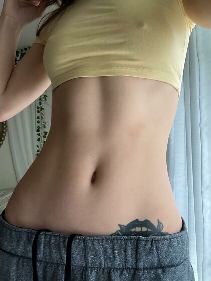 Showing off my cute little tummy