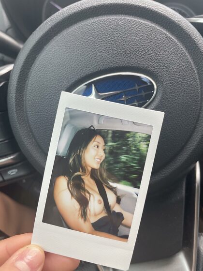 My bff snapped this pic of me while we were driving. Hope someone got a peek 