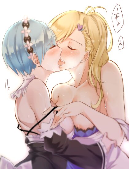 Rem and Minerva making out