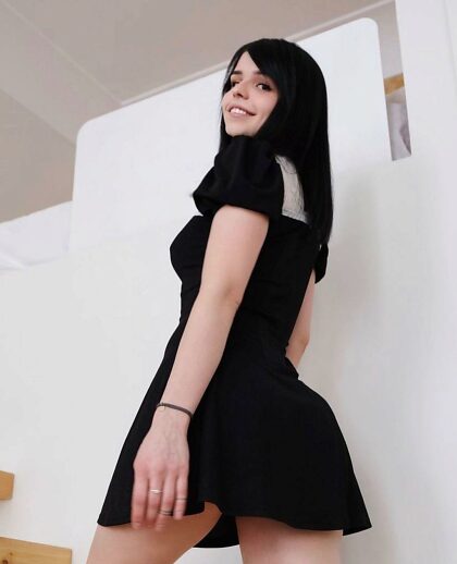 In a mood for tight black dress