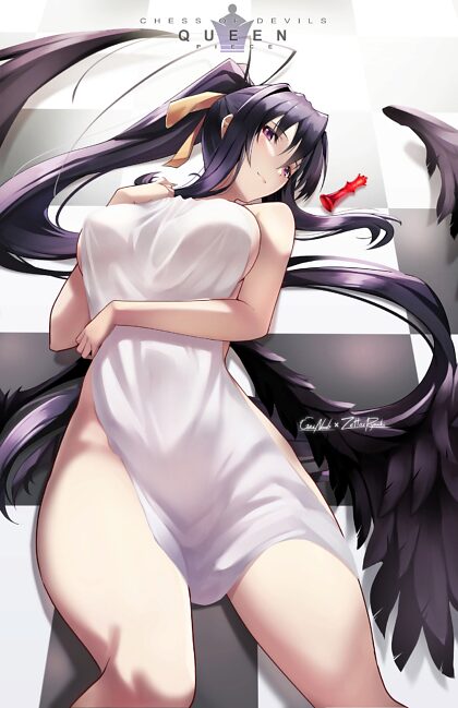 Akeno only in a towel