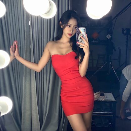 Tight red dress