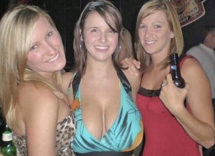 Her friends can’t get close as she’s bulging out and to the side