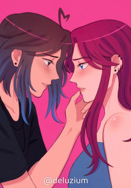 Rayne x Sapphire from my work-in-progress comic, Glimpse of Us