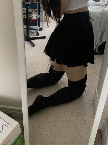 Found these thigh high tights that i used to wear in hs:)