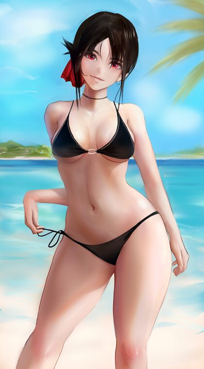 Hot day on the beach with Kaguya