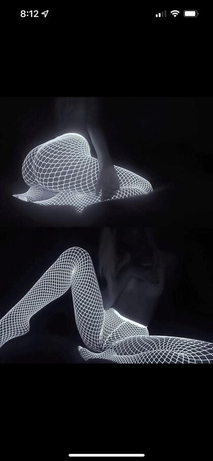 Glow in the dark fishnets just look so sexy