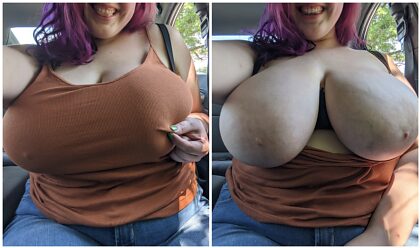 On/Off in the parking lot like a naughty girl