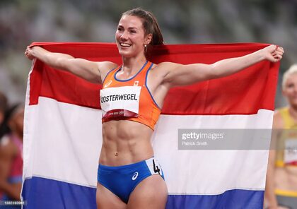 La atleta holandesa de atletismo Emma Oosterwegel