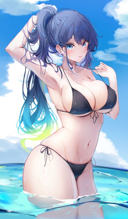 Hot day in her tight bikini