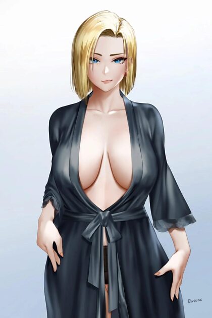 Android 18 - a sexy silk robe for bedtime