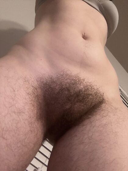 Dripping Pussy Standing Over Me - POV standing over you with my hairy little pussy