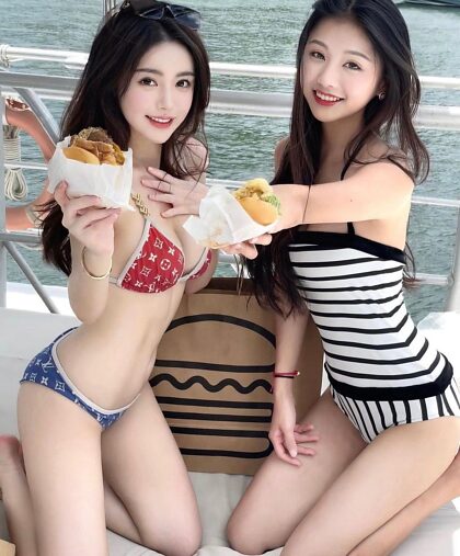 Swimsuits and burgers