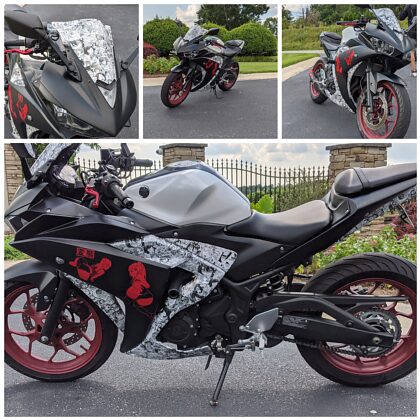I vinyl wrapped my motorcycle in Hentai and matte black.