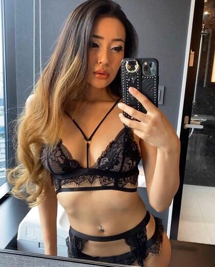Rae in sexy black lingerie