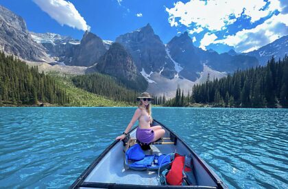 solo in canoa a Banff