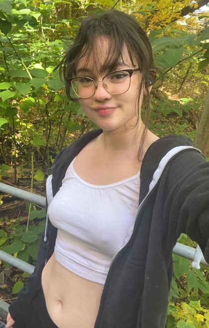 I wonder if you were too busy looking at my glasses to notice my tits