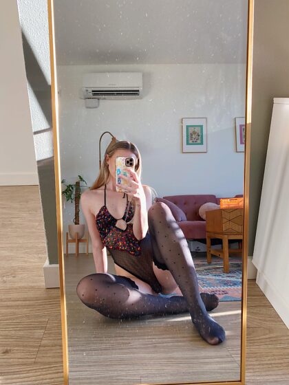 this is my first time wearing thigh highs with a bodysuit…i like it