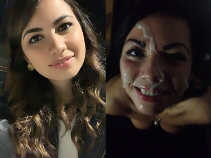 Cute Latina happy to finally get her well deserved facial