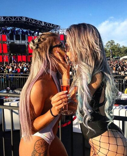 Rave Girls Kissing