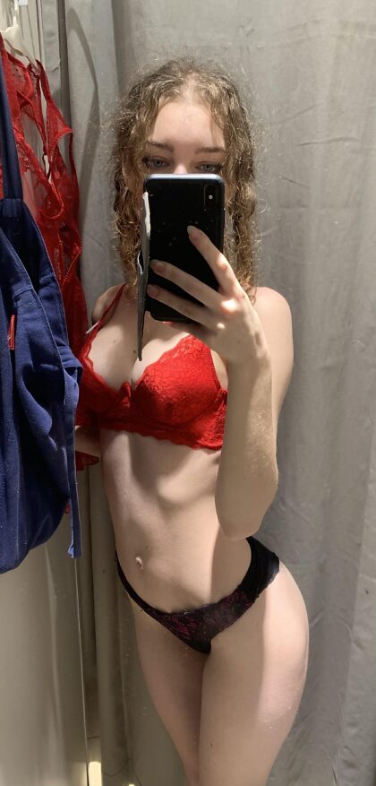 Not sure about the bra, is red my color or not?