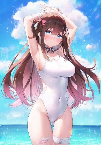 Showing off her new swimsuit