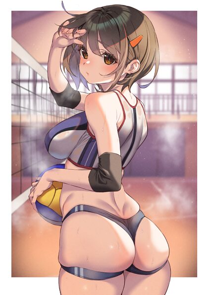 Volleyball Player with T-Back Spats