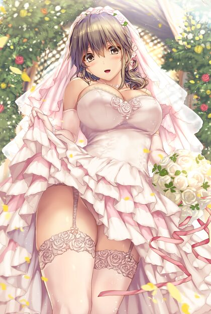 A peek under the wedding dress