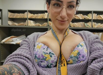 come titty fuck me during my lunch break in the file room